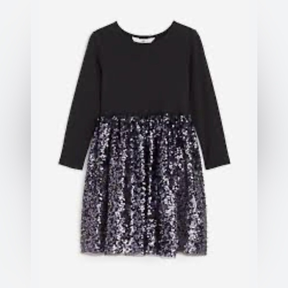 H&M Black and Silver and purple Sequin Kids Dress - Picture 1 of 9